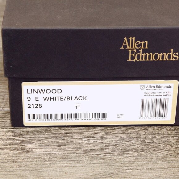 *NIB* $325 Allen Edmonds LINWOOD Golf 9 E White/Black * add $15 new Trees main image 11